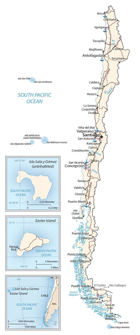 map of chile with cities|Map of Chile and Satellite Imagery .